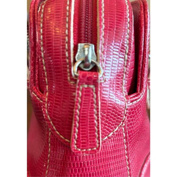MX FASHION - EUC Faux Leather Croc-Embossed Long Handle Shoulder Bag in Red - Picture 10 of 15
